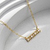 925 Sterling Silver Micro Pave Clear Cubic Zirconia Rectangle Pendant Necklaces for Women NJEW-D316-02G-2