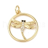 Rack Plating Brass Micro Pave Cubic Zirconia Pendants KK-H509-10G-01-1