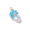 Glass Seed Beaded Jellyfish Pendants PALLOY-MZ00706-4