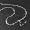 4mm Rack Plating Brass Herringbone Chain Necklaces for Women Men MAK-L044-16P-3