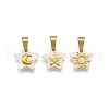 3Pcs 3 Styles Natural Freshwater Shell Geometric Charms PALLOY-JF03514-02-1