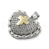 Brass Micro Pave Cubic Zirconia Pendants KK-C091-02B-PG-2