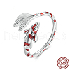 Koi Fish 925 Sterling Silver Pave Clear Cubic Zirconia Enamel Cuff Rings for Women FS-WG52F3D-01-2