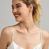 Brass & Plastic Pearl Round Beaded Double Layer Necklace & Bracelet & Stud Dangle Earrings Sets FS-WG9B395-01-5