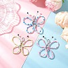 3Pcs Glass Seed Beads Butterfly Pendant Decorations HJEW-JM03352-1