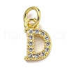 Initial Letter Brass with Cubic Zirconia Charms KK-Q814-26D-G-1