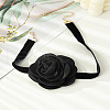 3D Flower Polyester Fiber Black Velvet Cord Choker Necklaces FS-WG3FF9D-02-1