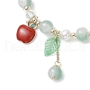 Synthetic Moonstone & Glass Round Beaded Stretch Bracelets BJEW-JB11858-03-3