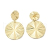 Ion Plating(IP) 304 Stainless Steel Flat Round Dangle Stud Earrings for Women EJEW-A119-14G-4