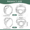 HOBBIESAY 12Pcs 2 Style Adjustable Brass Ring Shanks KK-HY0001-87-2