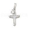 Brass Pave Natural White Shell Pendants KK-S522-01F-P-1