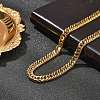 6MM 304 Stainless Steel Cuban Link Chain Necklaces for Women NJEW-B131-04G-2