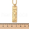 304 Stainless Steel Clear Cubic Zirconia Rectangle Constellation Pendant Necklaces for Women Men NJEW-S435-01G-A-5