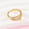 Brass Micro Pave Cubic Zirconia Finger Rings for Women RJEW-F182-02G-2