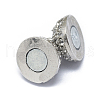 Rack Plating Brass Micro Pave Cubic Zirconia Magnetic Clasps with Loops KK-F801-01A-P-3