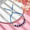 3Pcs 3 Styles 6mm Round Dyed Natural Lapis Lazuli & Yellow Jade & Black Onyx Bead Slider Bracelet Sets BJEW-MZ00062-4