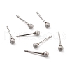 201 Stainless Steel Textured Ball Stud Earrings STAS-Z039-01F-P-1