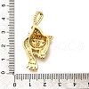 Rack Plating Brass Micro Pave Cubic Zirconia Pendants KK-L226-052G-02-3