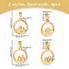 Unicraftale 4Pcs 2 Styles Ion Plating(IP) 304 Stainless Steel Pendants STAS-UN0061-11-3