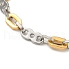 Two Tone 304 Stainless Steel Oval & Infinity Link Chain Bracelet BJEW-B078-13GP-2