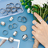 Unicraftale 24Pcs 12 Size Titanium Steel Simple Plain Band Rings Set for Women RJEW-UN0002-59-4