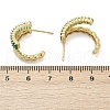 Twist Brass Micro Pave Cubic Zirconia Stud Earrings EJEW-M082-16G-01-4
