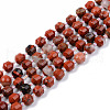 Natural Red Jasper Beads Strands G-R482-24-8mm-1