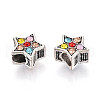 Alloy Rhinestone European Beads FIND-N009-17B-AS-2