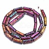 Electroplated Natural Lava Rock Beads Strands G-T114-76-3