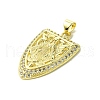 Real 18K Gold Plated Brass Micro Pave Cubic Zirconia Pendants KK-H472-15G-02-2