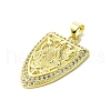 Mother's Day Real 18K Gold Plated Brass Micro Pave Cubic Zirconia Pendants KK-H472-15G-02-2