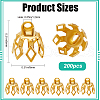 Beebeecraft 200Pcs Brass Bead Cap Bails KK-BBC0015-06G-2