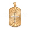 304 Stainless Steel Micro Pave Cubic Zirconia Pendants STAS-U043-26G-1