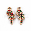 Eco-Friendly Alloy Enamel Pendants X-ENAM-T011-64-NR-2
