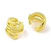 Brass Micro Pave Clear Cubic Zirconia Cuff Earrings for Women EJEW-I305-34G-2