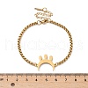 Moon 304 Stainless Steel Link Bracelets BJEW-M097-02G-5