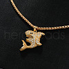 Brass Crystal Rhinestone Pendant Box Chain Necklaces IZ4949-1-1