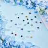 30pcs 15 Styles Natural Mixed Gemstone Round Charms PALLOY-AB00240-4