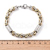 201 Stainless Steel Byzantine Chain Bracelets BJEW-B078-164GP-3