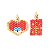 2Pcs Handmade Loom Pattern MIYUKI Glass Seed Beads PALLOY-MZ00607-2