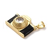 Brass Micro Pave Cubic Zirconia & Enamel Pendants KK-Q098-36G-A-2