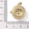 Brass Micro Pave Cubic Zirconia with Glass Pendents KK-Q815-02G-09-3