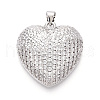 Brass Micro Pave Clear Cubic Zirconia Pendants KK-N268-52P-1