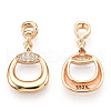 925 Sterling Silver Micro Pave Cubic Zirconia Pendants STER-T004-11G-1