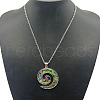 Alloy Pave Natural Colorful Abalone Shell Pendant Vintage Statement Necklaces HC0064-3-1