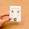 304 Stainless Steel Pendant Necklaces & Stud Earrings Sets FS-WGEB5F1-18-1