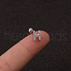 316L Surgical Stainless Steel Micro Pave Clear Cubic Zirconia Cartilage Earrings WG3A850-15-1