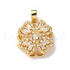 Brass Micro Pave Clear Cubic Zirconia Pendants ZIRC-D276-01G-A-1