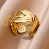 304 Stainless Steel Adjustable Open Cuff Rings for Women RJEW-U060-03C-G-1