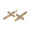 Brass Micro Pave Cubic Zirconia Pendants KK-H441-25A-G-2